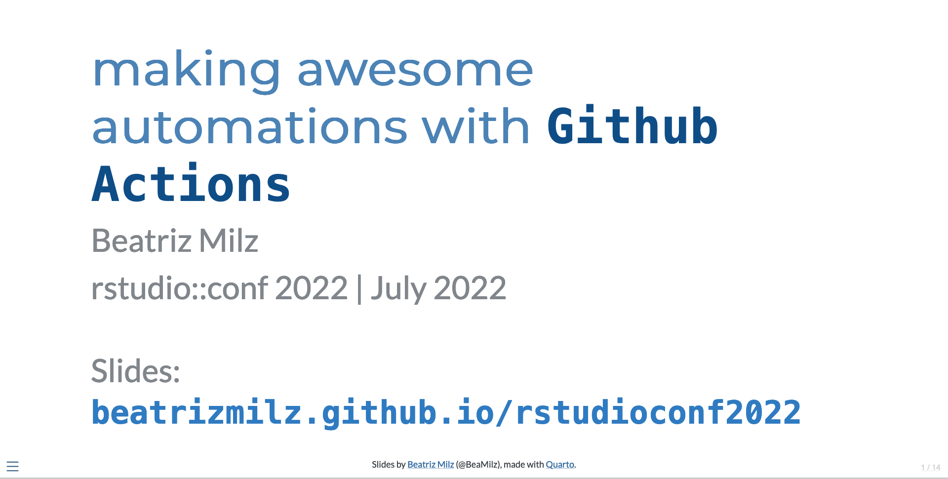 Primeiro slide da palestra